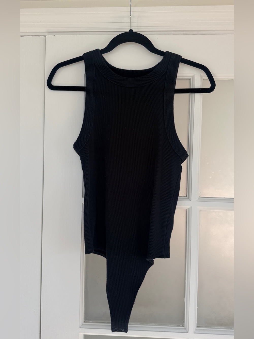 Aerie Black Ribbed High Neck Bodysuit | Size Medium | Worn Once